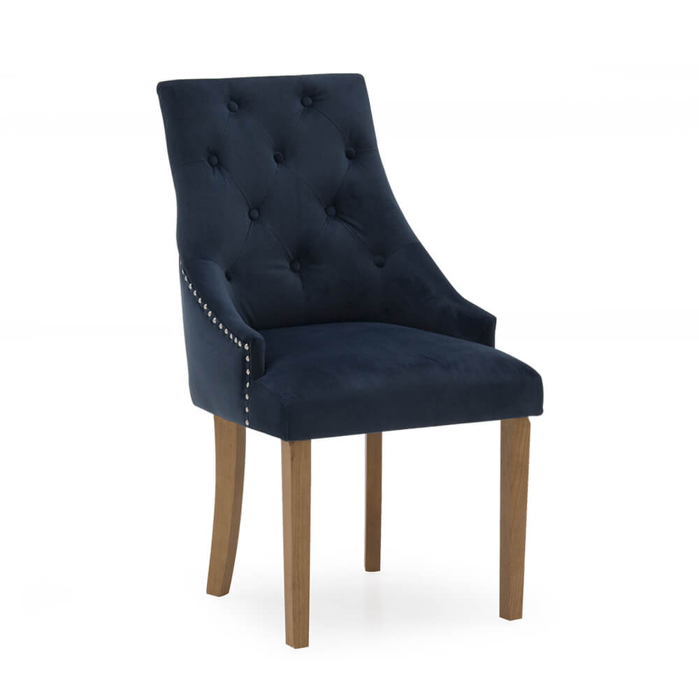 Hobart Dining Chair - Velvet Midnight - Get Furnished