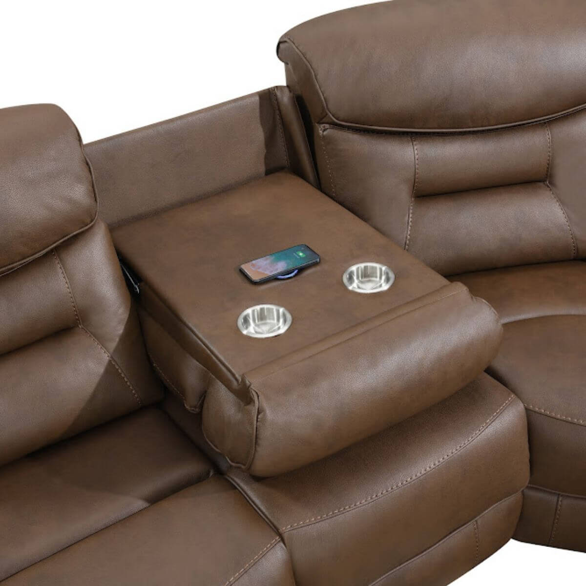 Leroy Reclining Corner Sofa - Chestnut