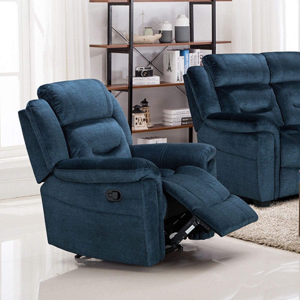 Moore Reclining Armchair - Blue