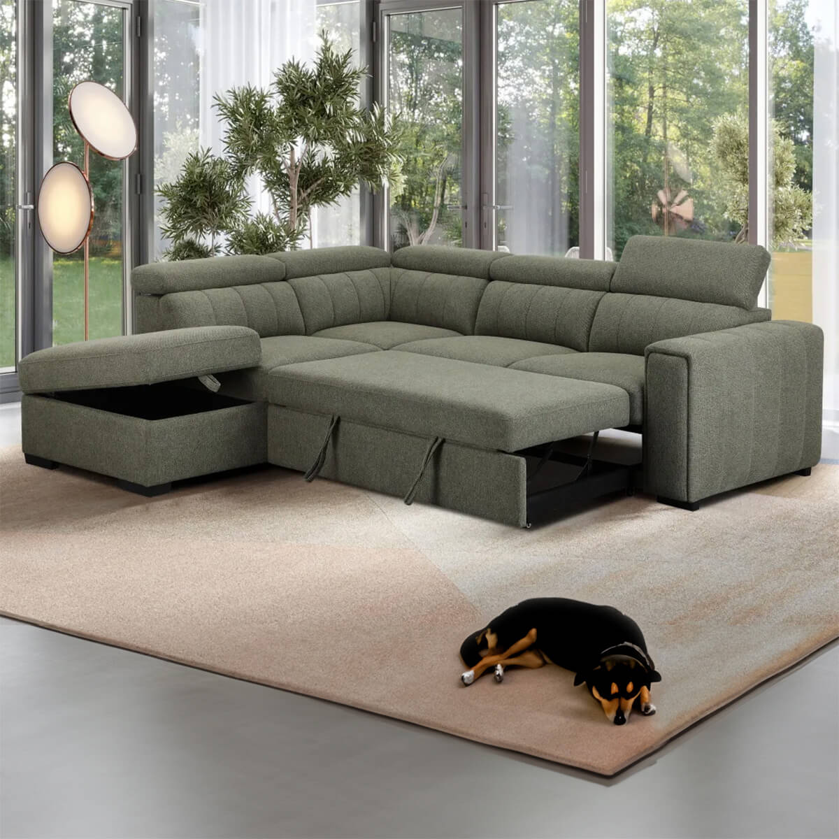 August Sofabed - Green LHF