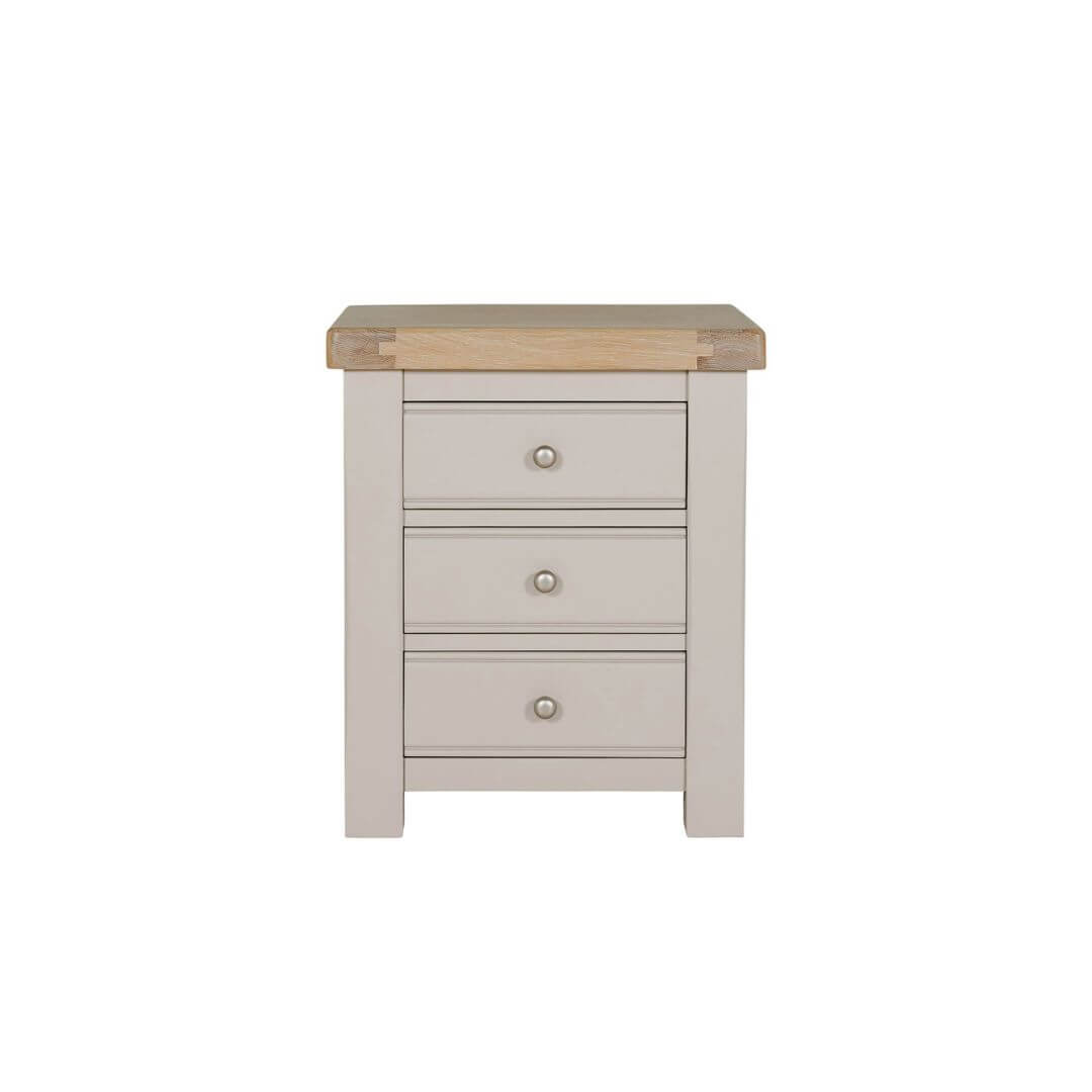 Doune 3 Drawer Bedside Table - Taupe