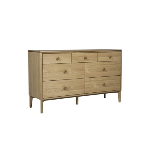 Hadley 7 Drawer Wide Chest - Oak Natural