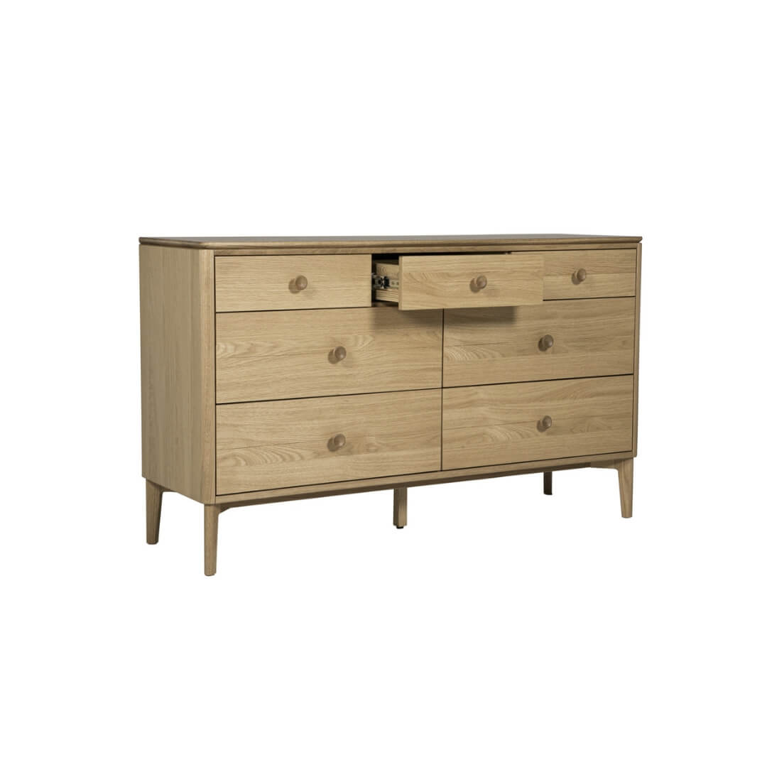 Hadley 7 Drawer Wide Chest - Oak Natural