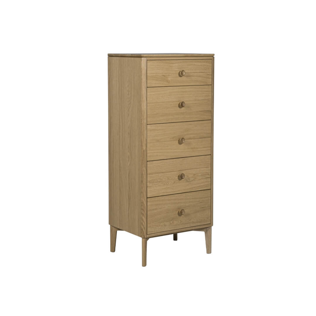 Hadley Tall 5 Drawer Chest - Oak Natural